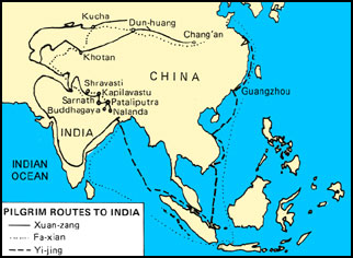 Pilgrims routes to India