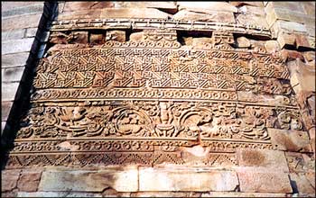 Carvings on Dharmtek Stupa