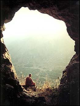 Looking out from the cave.