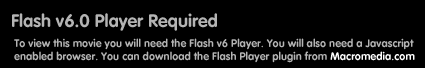 Flash Player v6.0 Required