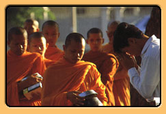 Monks on alms-round